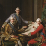 Gustav III och hans bröder, 1771. Hyllning till de tre furstebröderna. (Foto:Åsa Lundén/Nationalmuseum)