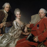 Brukspatron John Jennings med bror och svägerska, 1769. När den här målningen ställdes ut på Salongen blev den beundrad för teknikens skicklighet och skildringen i siden och sammet. Tygerna fyllde en mycket viktig funktion i sociala sammanhang som markörer av smak och välstånd. (Foto:Nationalmuseum)