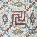 Mosaiksvastika från en bysantisk kyrka i Shavei Tzion i Israel. (Wikimedia Commons)