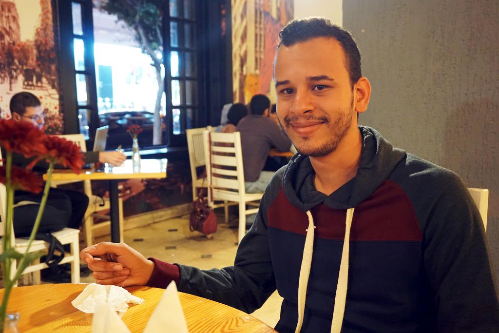 22-årige aktivisten Tarik "Tito" Muhammad har gripits ett par gånger för protester mot regimen i Egypten. (Foto: Tomas Härenstam / TT)