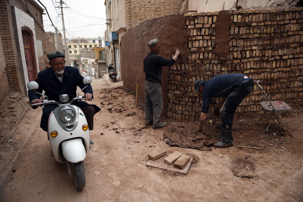Bild från gamla stan i Kashgar i den autonoma regionen Xinjiang. (Foto: Greg Baker/AFP/Getty Images)