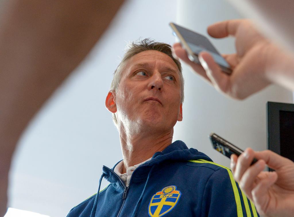  Landslagets säkerhetsansvarige Janne Gustavsson. (Foto: Janerik Henriksson/TT)