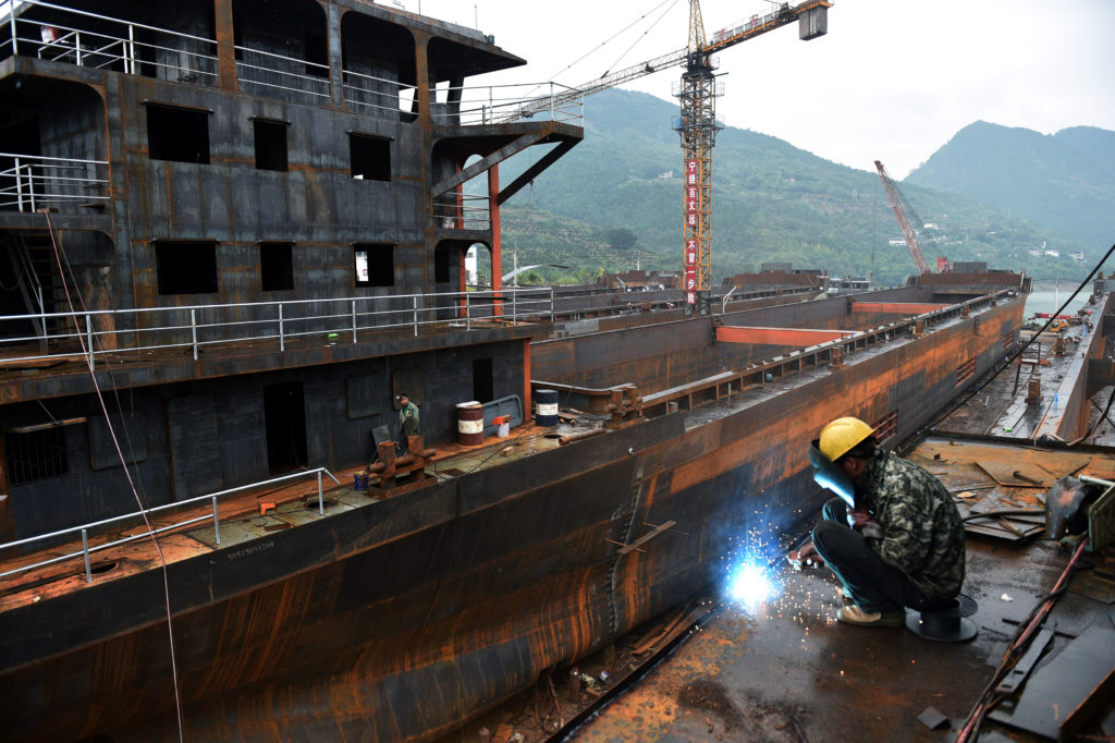 Ett varv i megastaden Chongqing i sydvästra Kina. (Foto: STR/AFP/Getty Images)