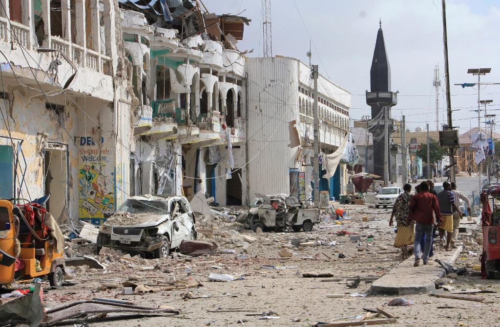Den terrorstämplade jihadiströrelsen al-Shabaab säger sig ligga bakom dådet. (Foto: Farah Abdi Warsameh/AP/TT)
