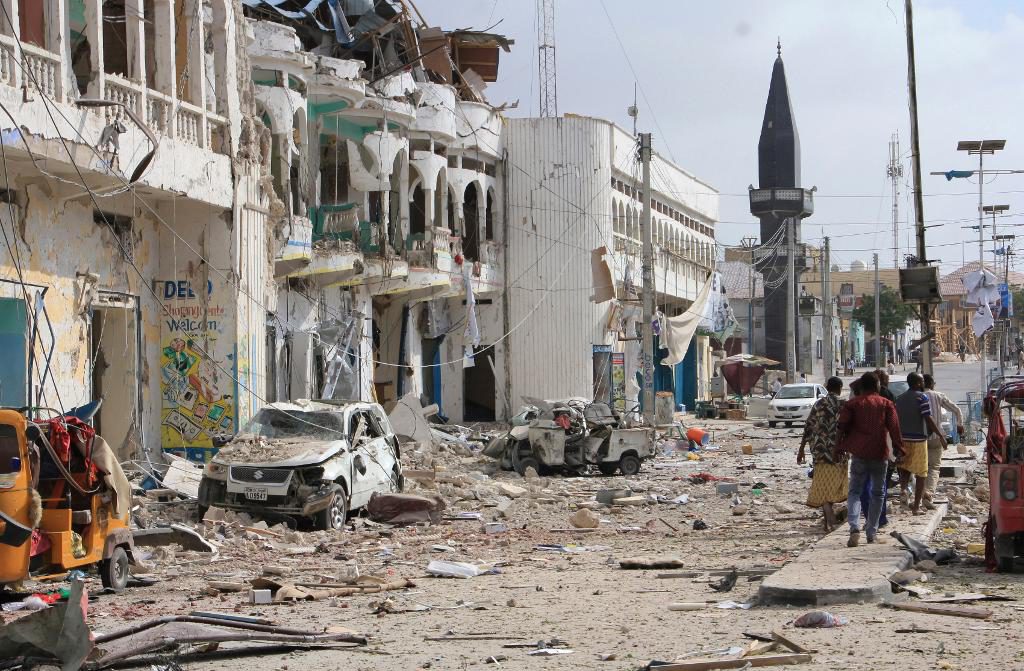 Den terrorstämplade jihadiströrelsen al-Shabaab säger sig ligga bakom dådet. (Foto: Farah Abdi Warsameh/AP/TT)