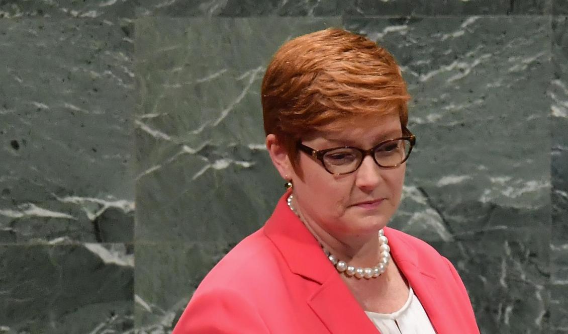 








Australiens utrikesminister Marise Payne i FN:s generalförsamling i New York den 28 september 2018. Foto: Angela Weiss/AFP via Getty Images                                                                                                                                                                                                                                                                                                                                                                                                                                                