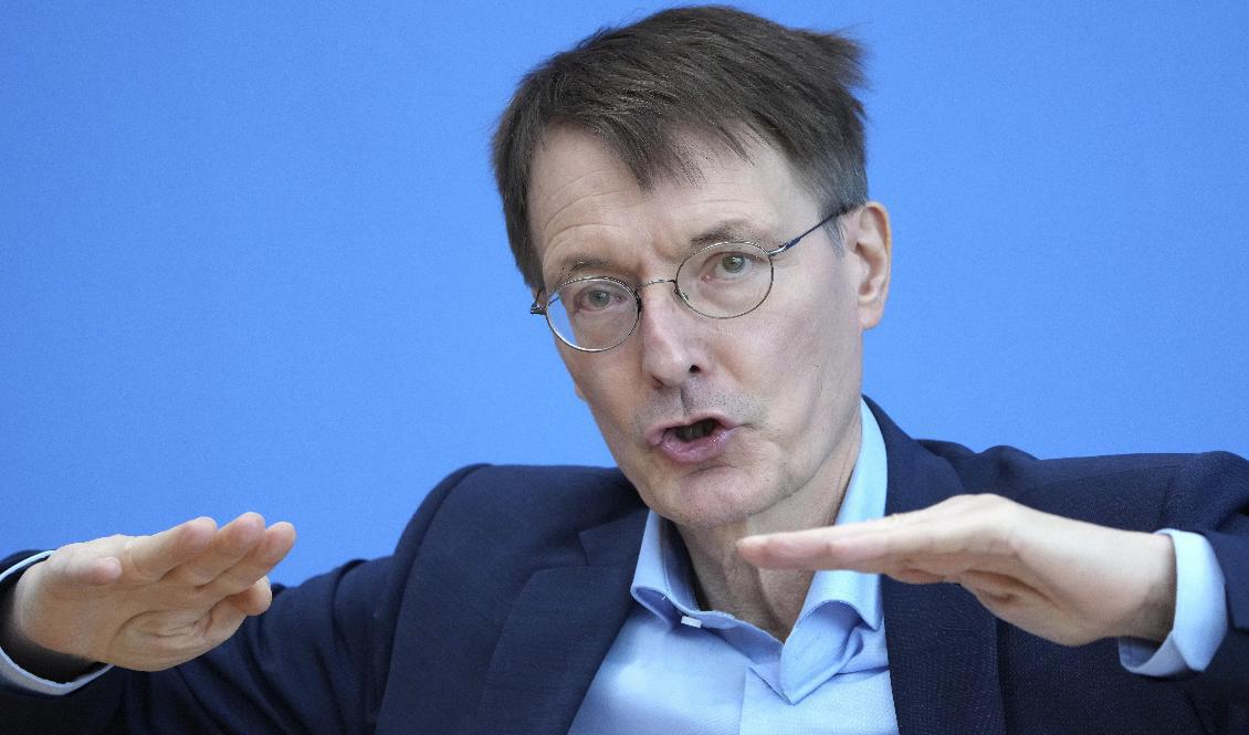 Tysklands hälsominister Karl Lauterbach. Arkivbild. Foto: Michael Sohn/AP/TT