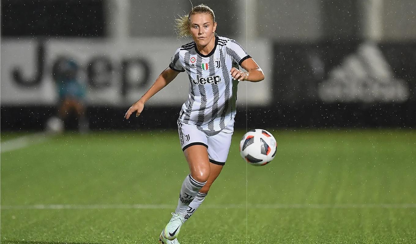 Amanda Nildén i Juventus har gott påbrå då såväl hennes pappa David som hennes farfar Jim spelat för AIK i Allsvenskan Foto: Valerio Pennicino/Getty Images