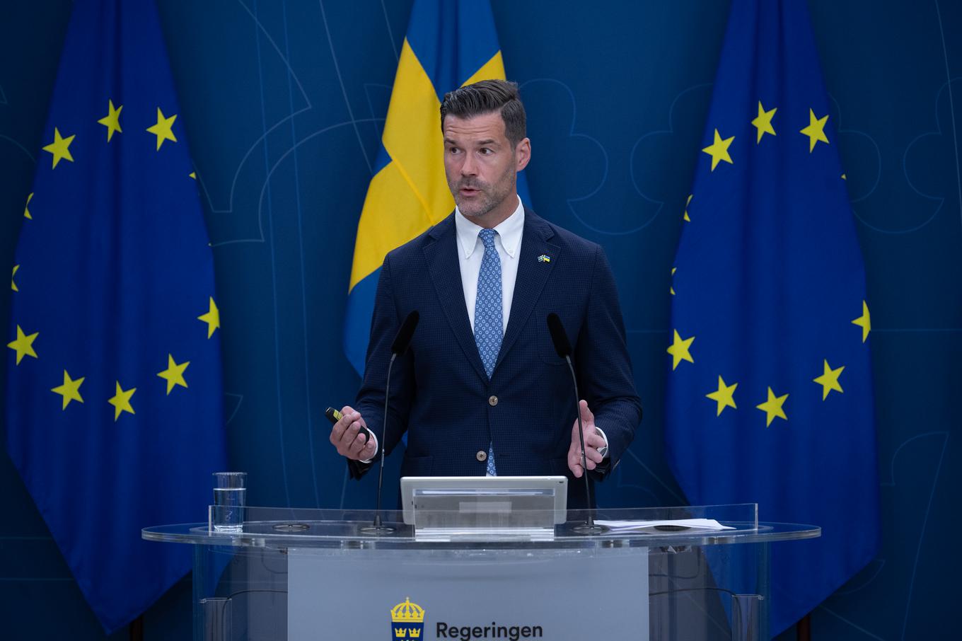 Johan Forssell (M), bistånds- och utrikeshandelsminister. Foto: Roger Sahlström