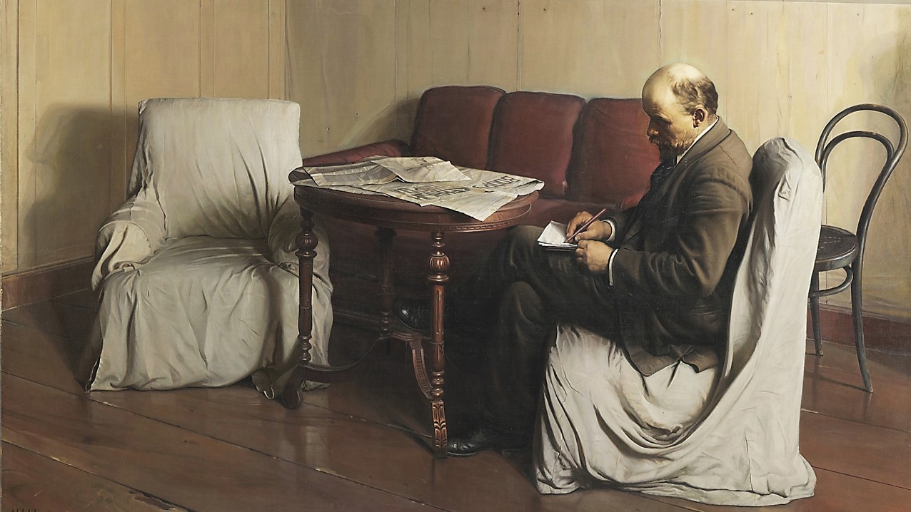 Lenin skissar på hur han ska rädda medborgarna från sig själva. Målning av Isaak Brodskij (1883–1939). Foto: Public Domain