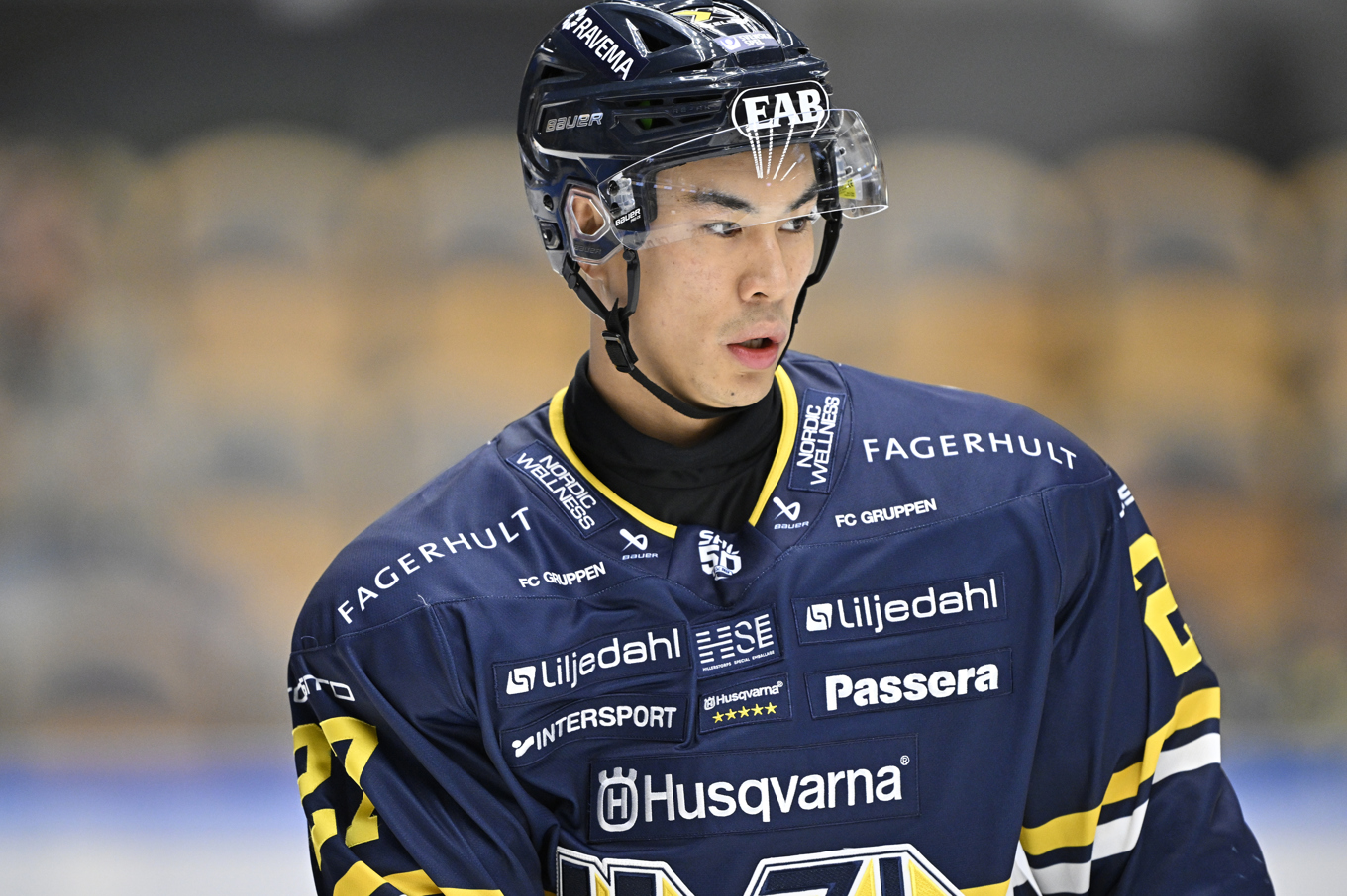 Jonathan Ang gjorde två mål och sammanlagt fem poäng i 7–3-krossen mot Djurgården. Arkivbild. Foto: Mikael Fritzon/TT