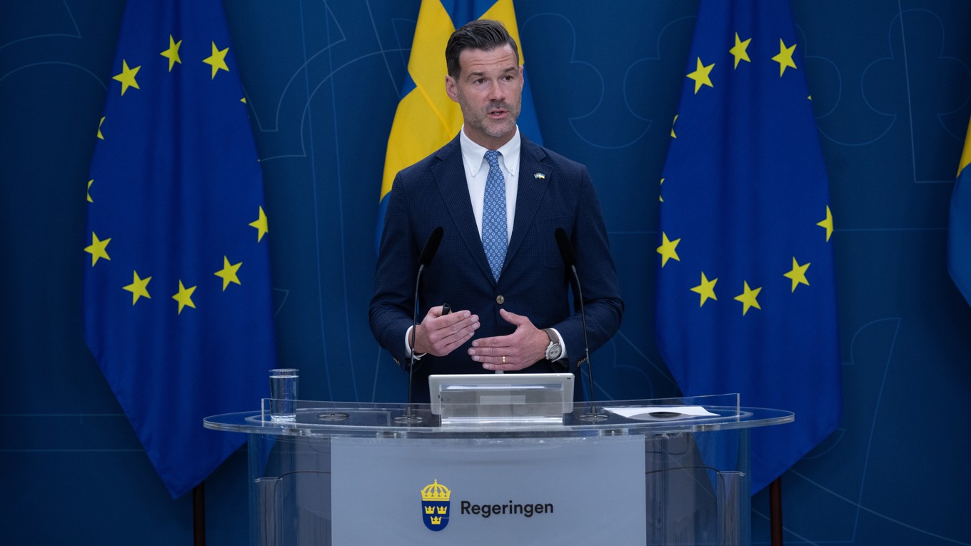 Migrationsminister Johan Forssell (M). Foto: Roger Sahlström