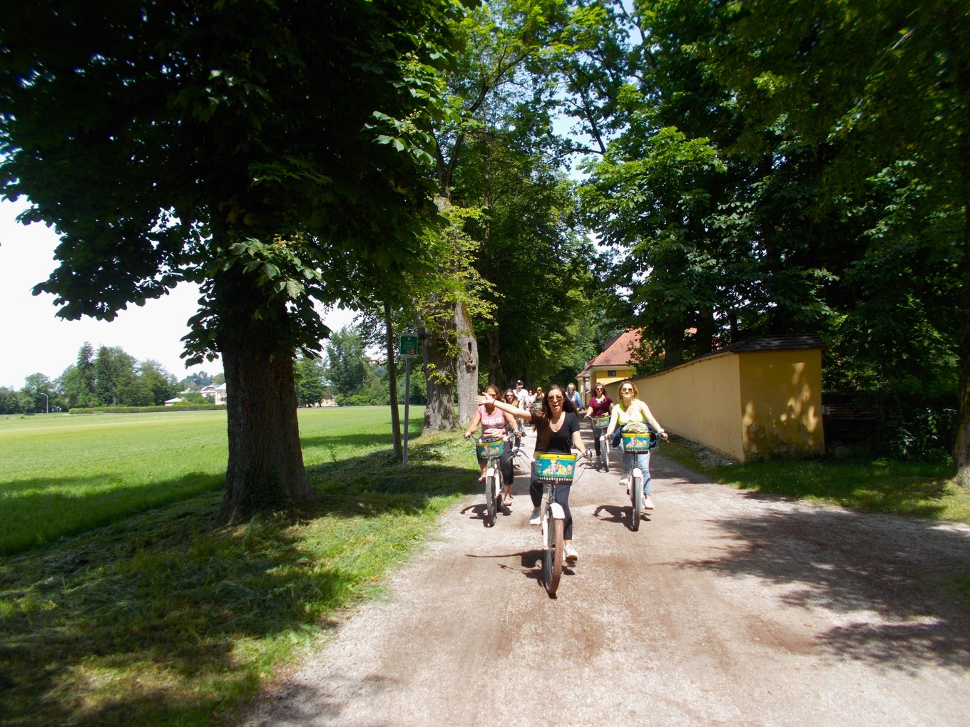 Precis som i filmen går turen genom Hellbrunner Allee. Foto: Fräulein Marias bicycle tours