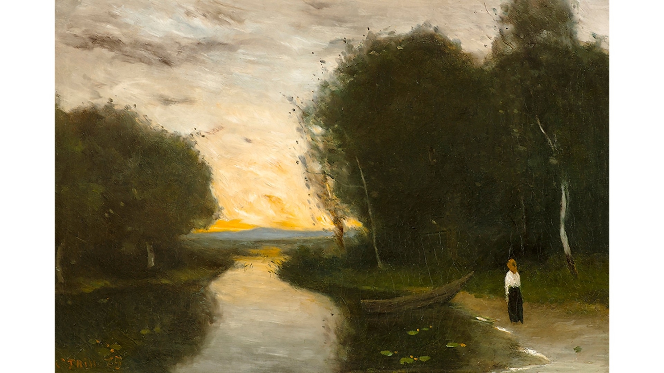 Vi är små, ändå får allt som är stort plats inom oss. ”Aftonstämning” av Carl Fredrik Hill (1849-1911). Foto: Public Domain