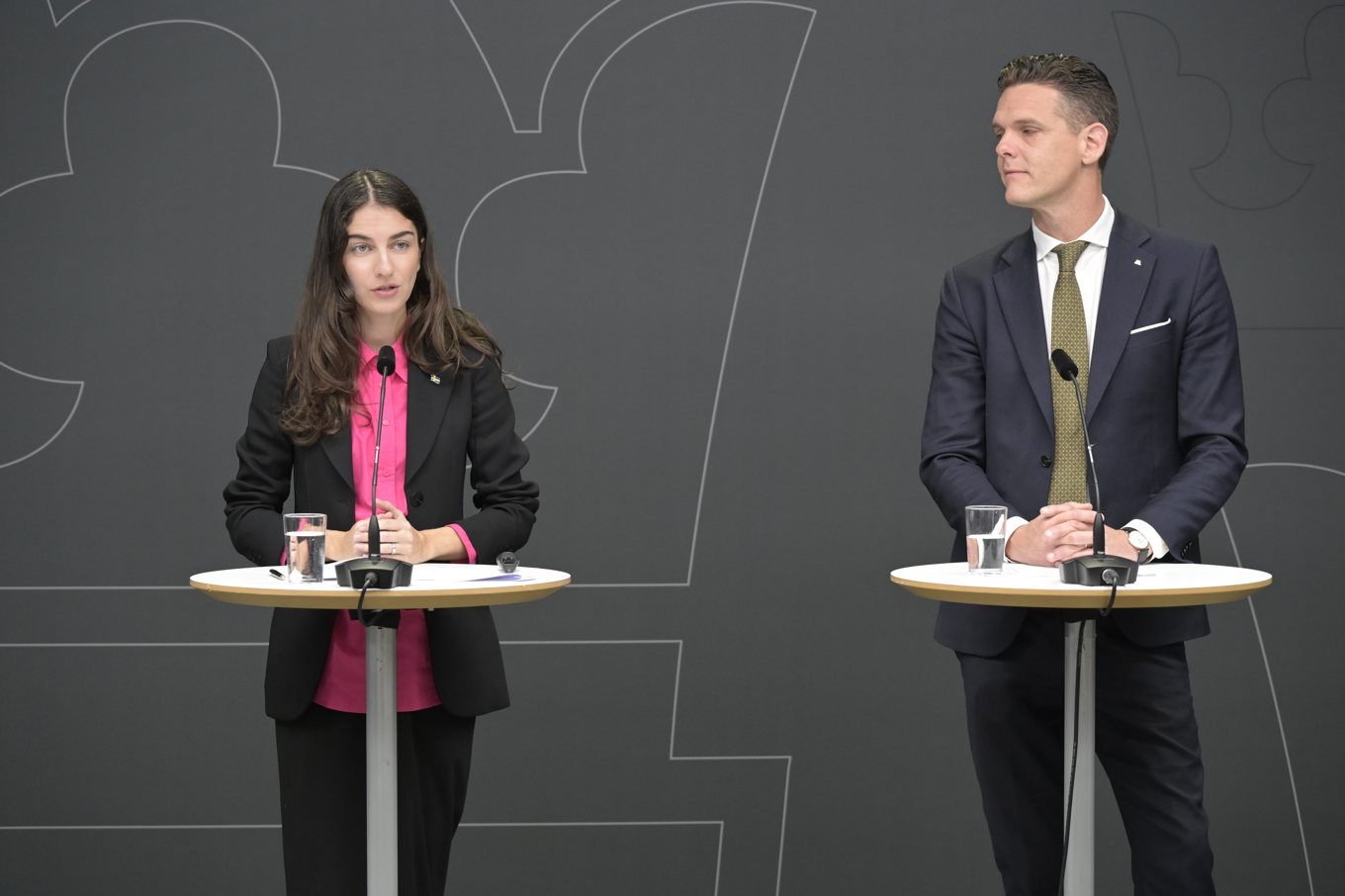 Romina Pourmokhtari (L), klimat- och miljöminister. Christian Fjellner (M), ordförande klimatmålsberedningen. Foto: Roger Sahlström.