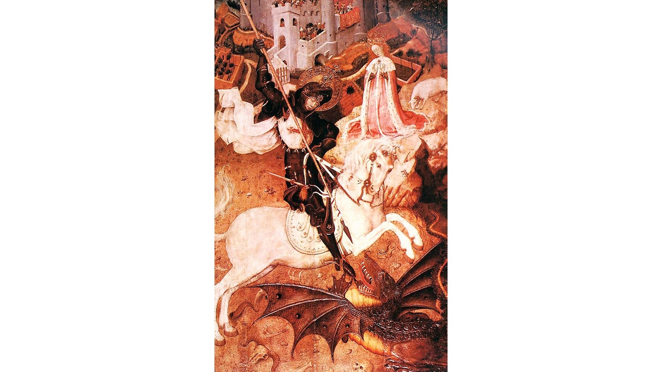 I kampen mot drakar förlorar en uppdelning mellan teori och praktik sin mening. Målning av 1400-talsmålaren Bernat Martorell. Foto: Public Domain