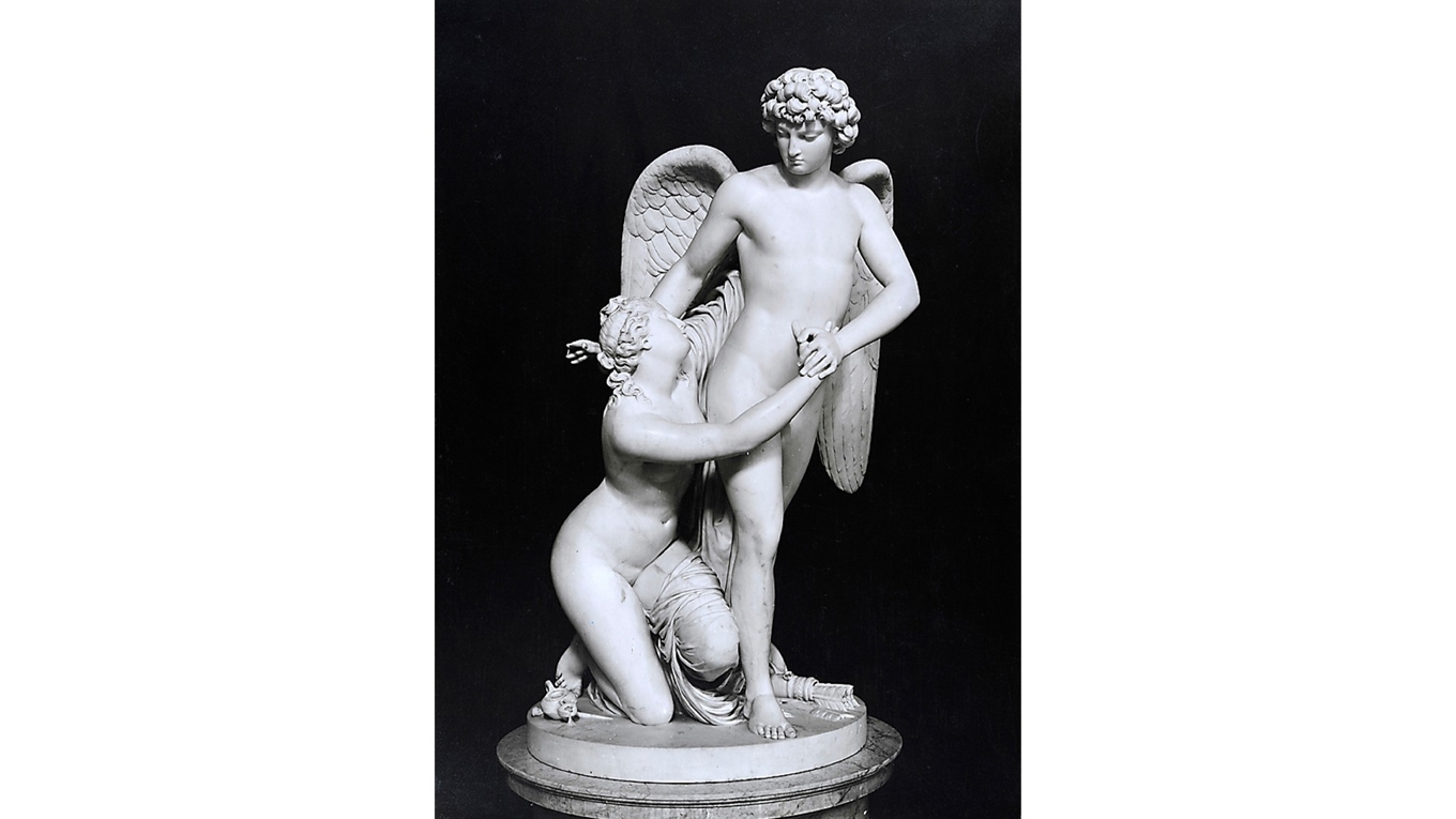 Sergel räknas, enligt Nationalmuseum, som en av det sena 1700–talets viktigaste skulptörer internationellt. ”Amor och Psyke”, 1787. Carraramarmor. Nationalmuseum. Foto: Nationalmuseum
